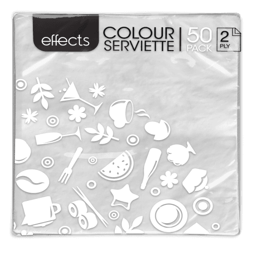 Effects White 2 Ply Serviettes