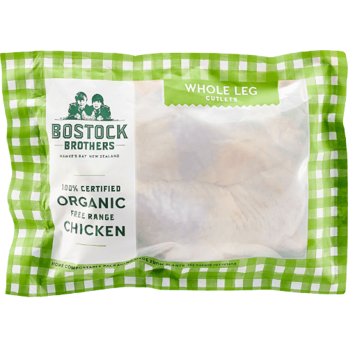 Bostock Brothers 100% Certified Organic Free Range Chicken Whole Leg Cutlets per kg