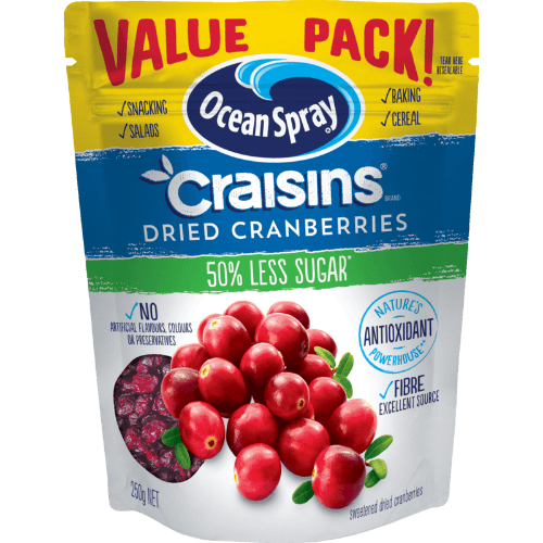 Ocean Spray 50% Less Sugar Craisins Dried Cranberries