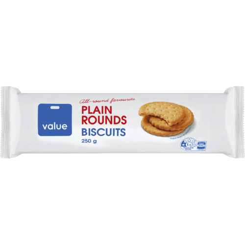 Value Plain Rounds Biscuits 250 g