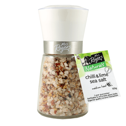 Mrs Rogers Naturals Chilli & Lime Sea Salt Grinder