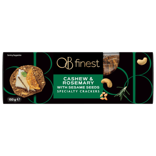 OB Finest Cashew & Rosemary With Sesame Seeds Specialty Crackers