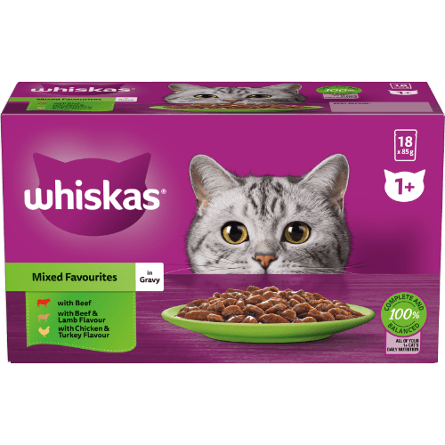 Whiskas Mixed Favourites In Gravy Wet Pouches Cat Food