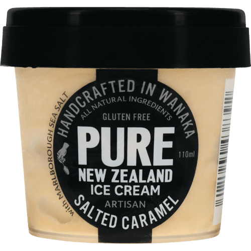 Pure New Zealand Ice Cream Gluten Free Artisan Salted Caramel Ice Cream