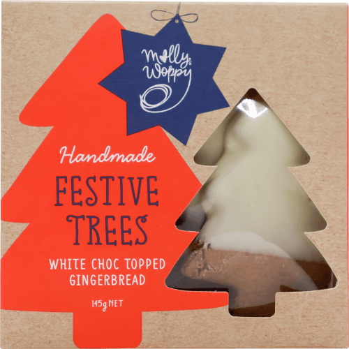 Molly Woppy Handmade White Choc Topped Gingerbread Festive Trees