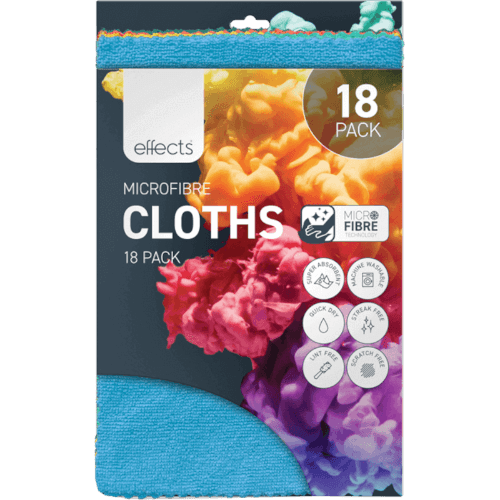 Effects Microfibre Cloths Asst 18 pack