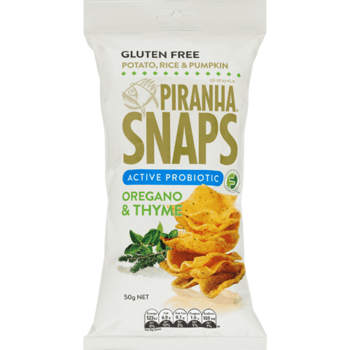 Piranha Gluten Free Active Probiotic Oregano & Thyme Snaps