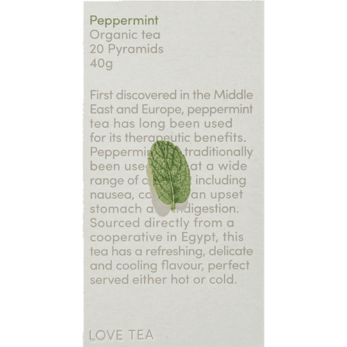 Love Tea Peppermint Pyramid Tea Bags 20 pack