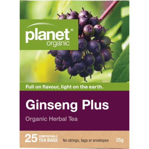 Planet Organic Ginseng Plus Organic Herbal Tea Bags 25 pack