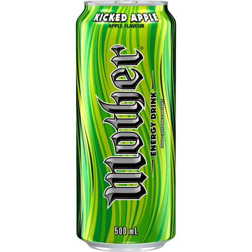 Mother Kicked Apple Energy Drink Can