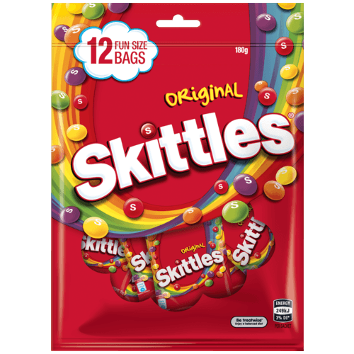 Skittles Fruits Chewy Lollies Funsize 12 Piece Share Bag