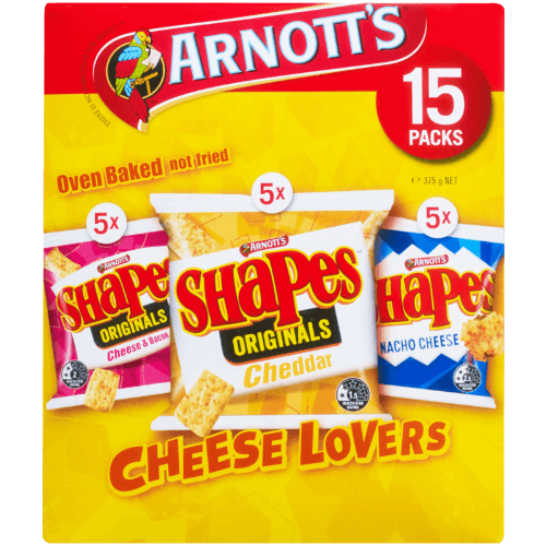 Arnott's Shapes Cheese Lovers Multi Pack