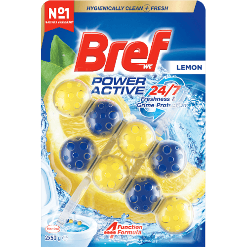 Bref Power Active Lemon Rim Block Toilet Cleaner