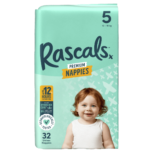 Rascals Premium Nappies Unisex Size 5 13-18kg Walker