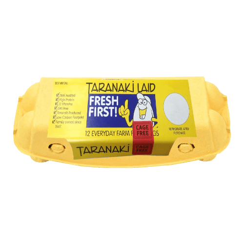 Taranaki Laid Cage Free Eggs 12 pack