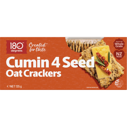 180 Degrees Cumin 4 Seed Oat Crackers