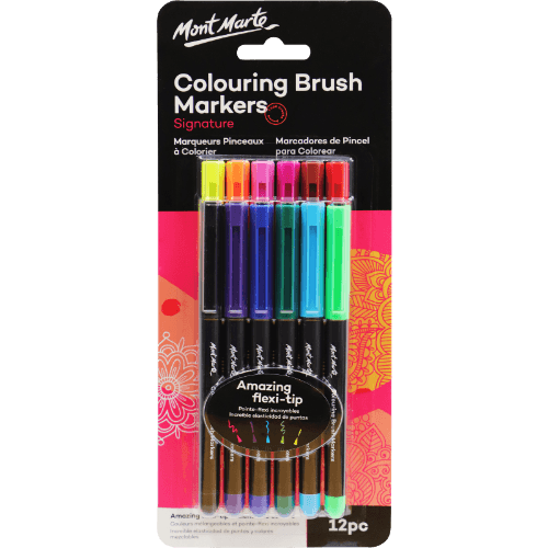 Mont Marte Adult Colouring Brush Markers 12 pack