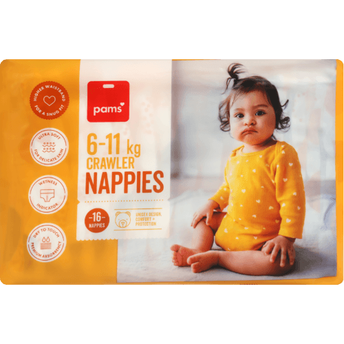 Pams Nappies 6-11kg Crawler