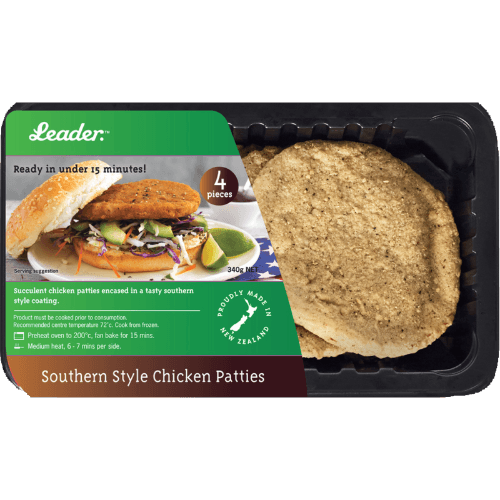 Leader Southern Style Chicken Patties 340 g