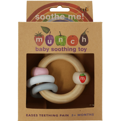 Munch Cupboard Pink Wooden Bracelet Baby Soother 3+ Month