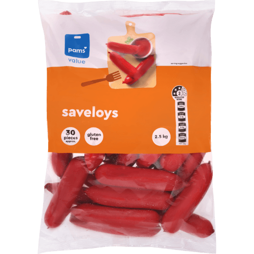 Pams Value Saveloys