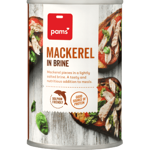 Pams Mackerel In Brine 425 g