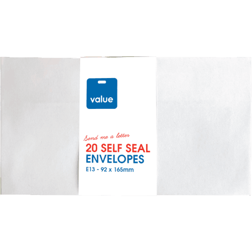 Value Self Seal Envelopes 20 each