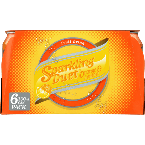 Sparkling Duet Orange & Lemon Soft Drink Cans
