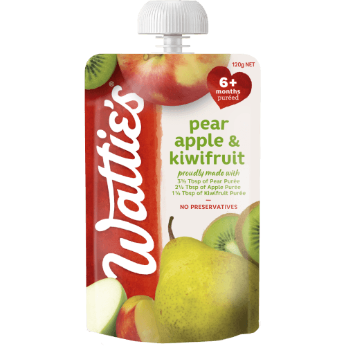Wattie's For Baby Pear Apple Kiwifruit 6+ Months Pureed