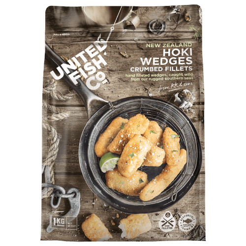 United Fish Co New Zealand Hoki Wedges Crumbed Fillets 1 kg