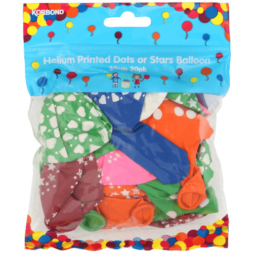 Korbond Helium Balloon Dots Stars 30cm 20 pack
