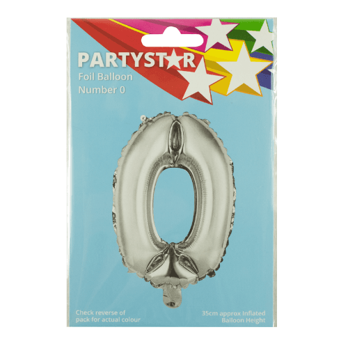 Korbond Party Foil Balloon Number 0
