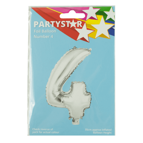 Korbond Party Foil Balloon Number 4