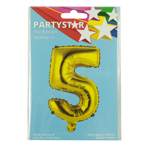Korbond Party Foil Balloon Number 5