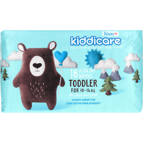 Kiddicare Ultra Dry Nappies Boys & Girls 10-14 kg Toddler 16 pack