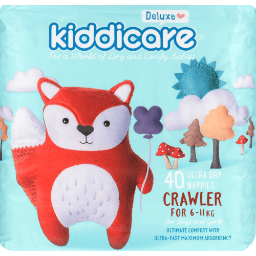 Kiddicare Deluxe Ultra Dry Nappies Boys & Girls 6-11kg Crawler