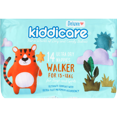 Kiddicare Ultra Dry Nappies Boys & Girls 13-18 kg Walker 14 pack