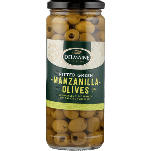 Delmaine Pitted Green Manzanilla Olives