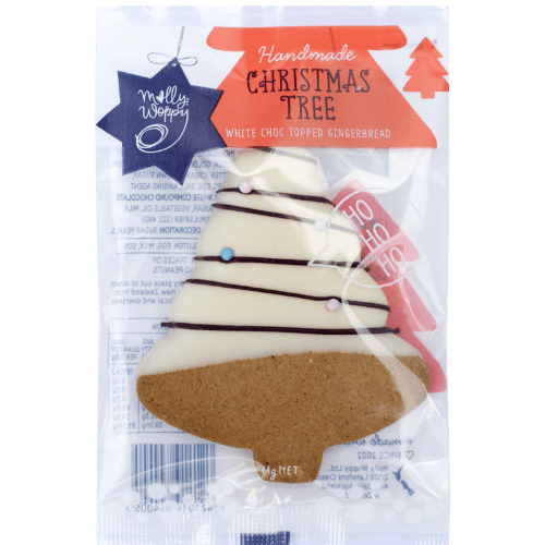Molly Woppy Handmade White Choc Topped Gingerbread Christmas Tree