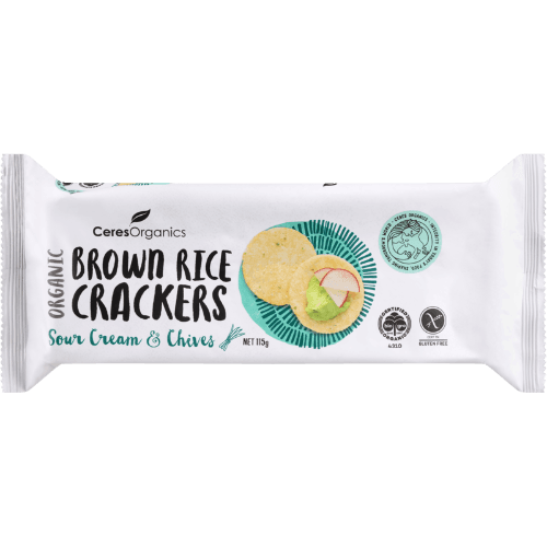 Ceres Organics Organic Sour Cream & Chives Brown Rice Crackers
