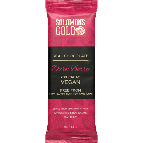 Solomons Gold Dark Berry Organic Chocolate Block