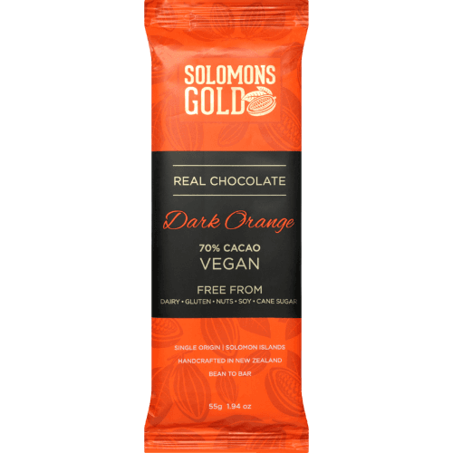 Solomons Gold Dark Orange Organic Chocolate Block