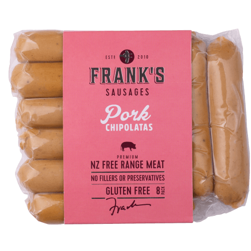 Frank's Sausages Pork Chipolatas 8 pack