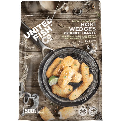 United Fish Co New Zealand Hoki Wedges Crumbed Fillets
