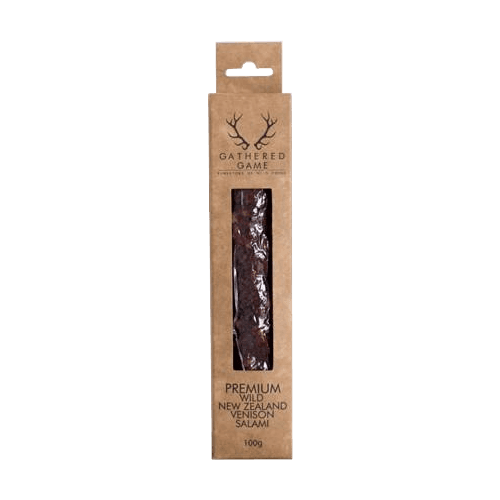 Gathered Game Wild Venison Garlic Pepper Salami 100 g
