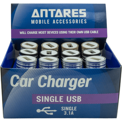 Antares Single USB 3.1A Car Charger