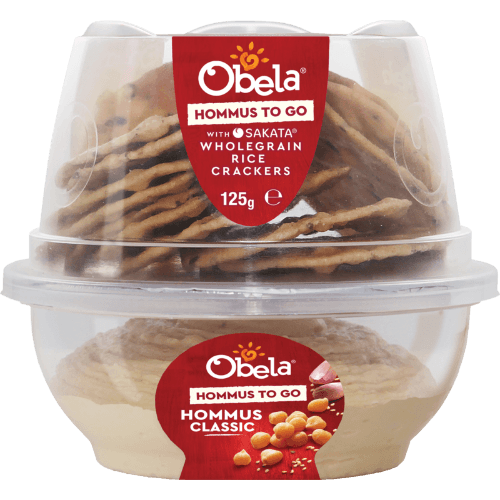 Obela Creamy & Smooth Hommus With Sataka Wholegrain Rice Crackers