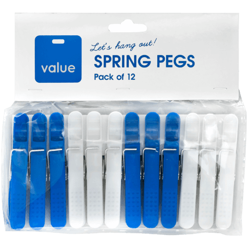Value Spring Pegs 12 pack