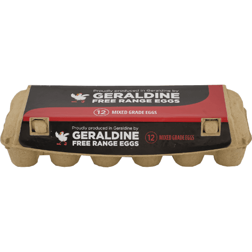 Geraldine Free Range Eggs Mixed Grade 12 pack