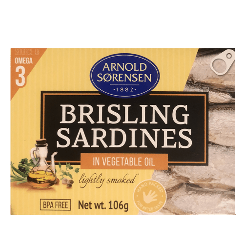 Arnold Sorensen Lightly Smoked Brisling Sardines In Vegetable Oil
